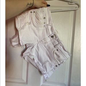 White Jean Shorts